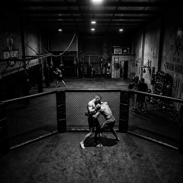 Fighter Training in Combat Gym